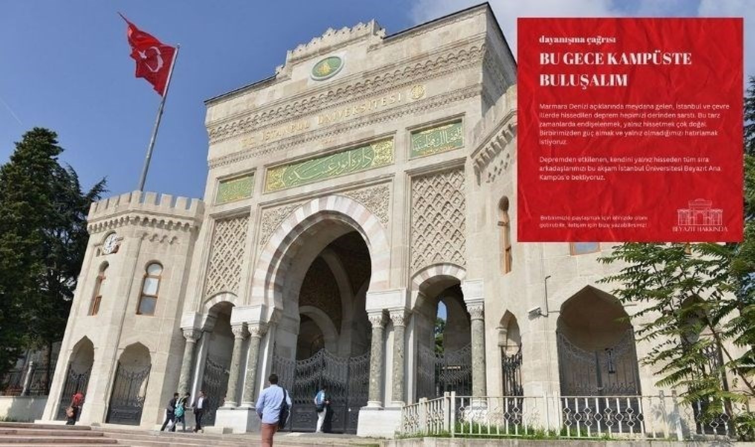 Deprem sonrası öğrencilerden dayanışma çağrısı: ‘Yalnız hissedenleri Beyazıt’a bekliyoruz’