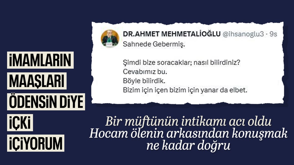 Diyanet’e içkili gönderme yapan Volkan Konak’a müftünün paylaşımı