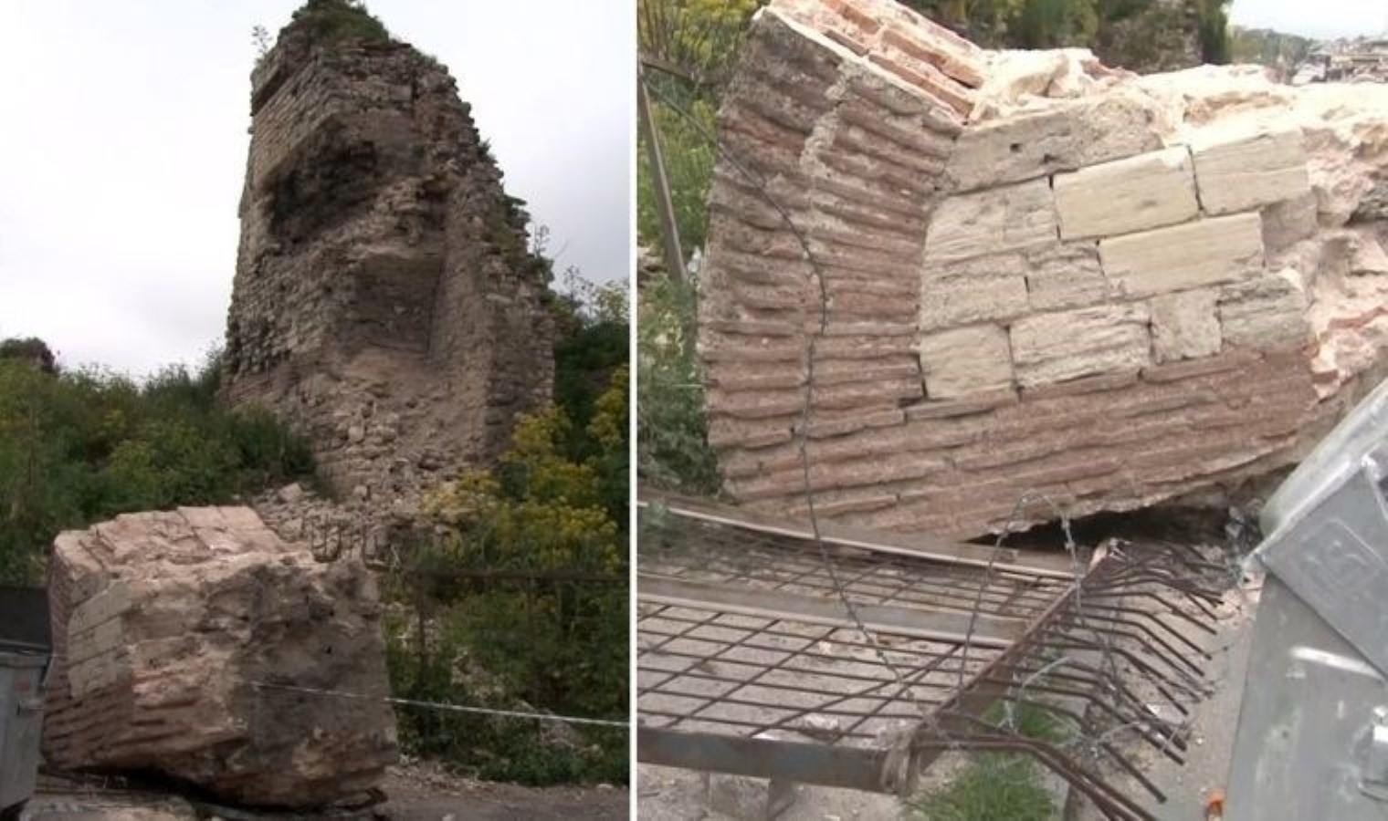Fatih’te deprem esnasında sur duvarından dev parça düştü: Faciadan dönüldü
