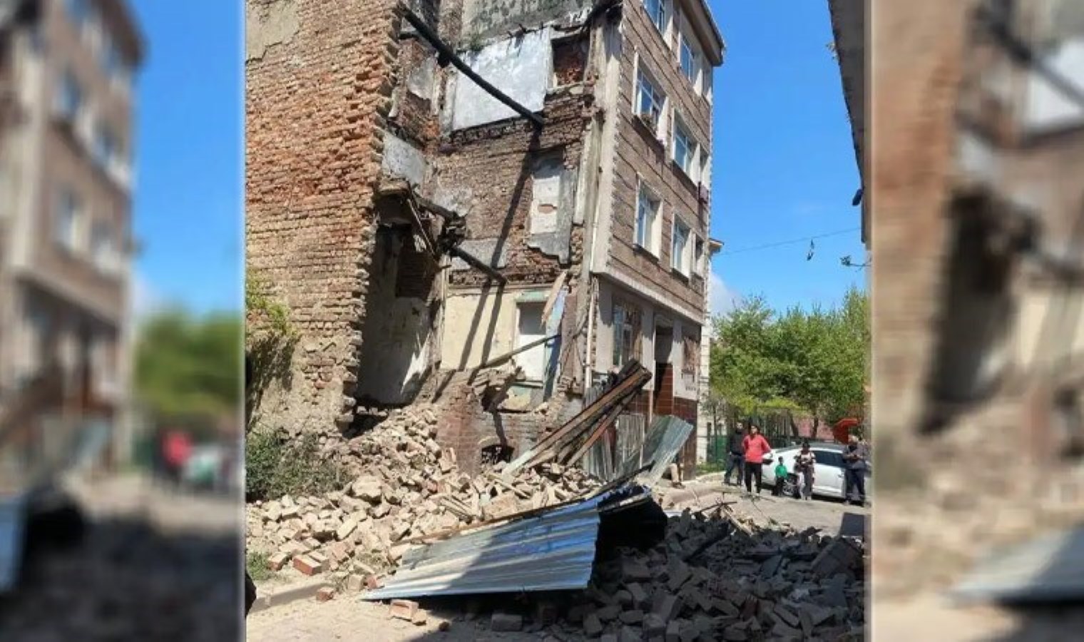 Fatih’te depremde hasar alan metruk bina yıkıldı