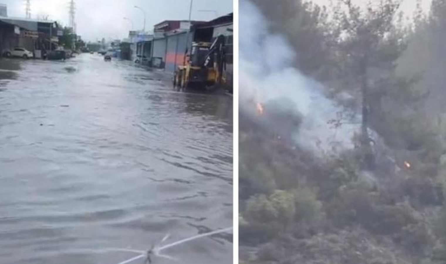 Osmaniye’yi sağanak vurdu: Yıldırım, orman yangınına neden oldu!