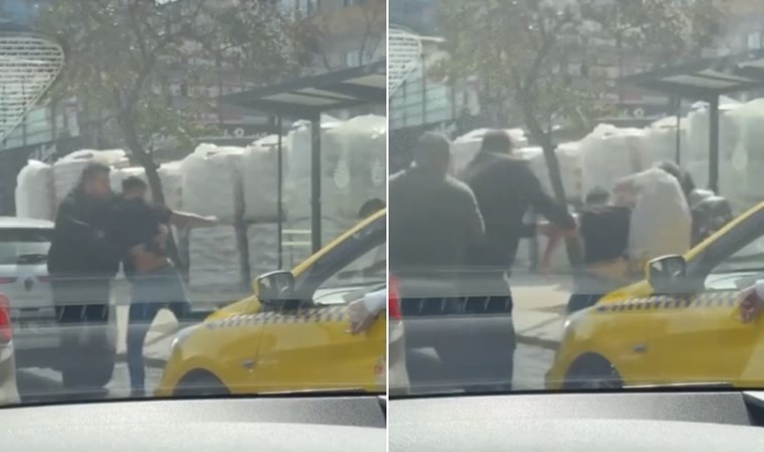 Sancaktepe’de sürücülerin yumruklu kavgası kamerada
