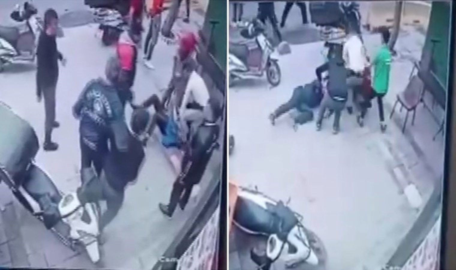 Tezgah yeri tartışması: Zabıta pazarcı kavgası kamerada