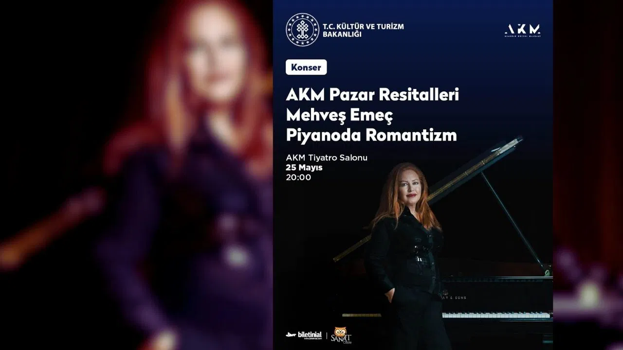 AKM’de Mehveş Emeç’ten ‘Piyanoda Romantizm’ resitali