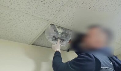 Asma tavan arasından binlerce uyuşturucu hap çıktı