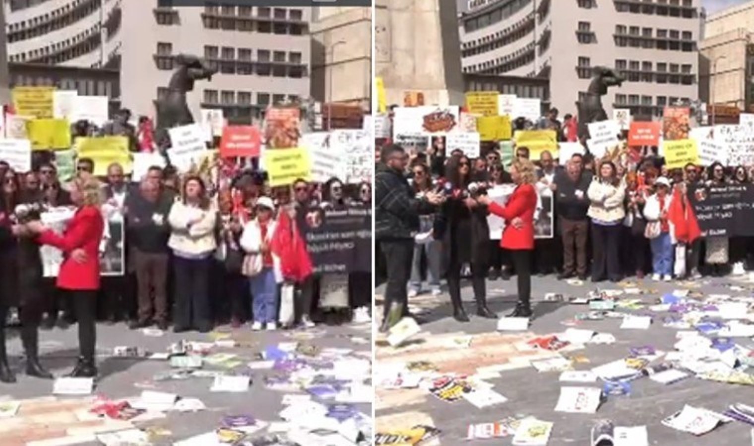 Atamaya itiraz eden öğretmenler, KPSS kitaplarını fırlattı: ‘Bu bize hak mı, reva mı?’