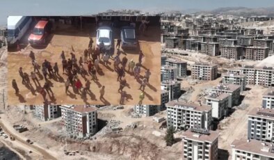 Bakan Kurum’un övgüyle bahsettiği deprem konutları inşaatında işçiler aylardır ücretlerini alamadığı için iş bıraktı