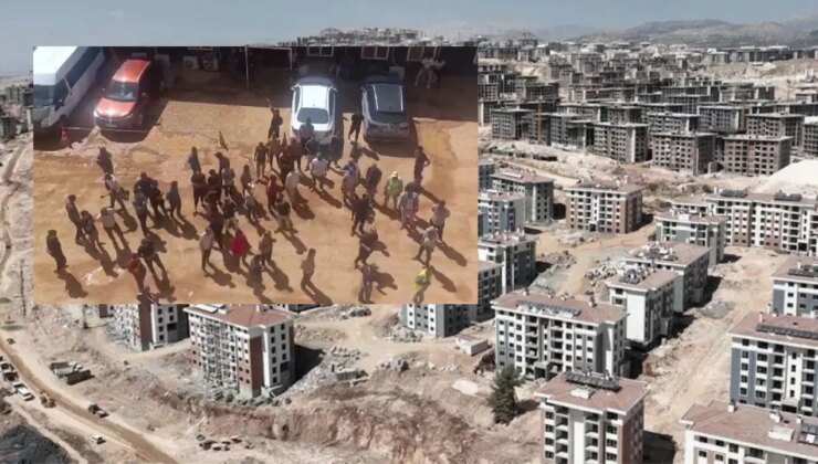 Bakan Kurum’un övgüyle bahsettiği deprem konutları inşaatında işçiler aylardır ücretlerini alamadığı için iş bıraktı