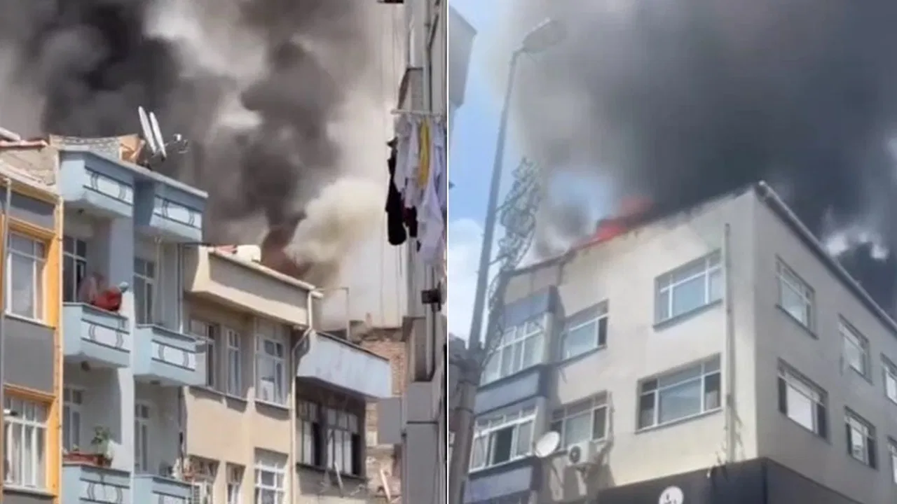 Bayrampaşa’da 5 katlı binada yangın paniği!