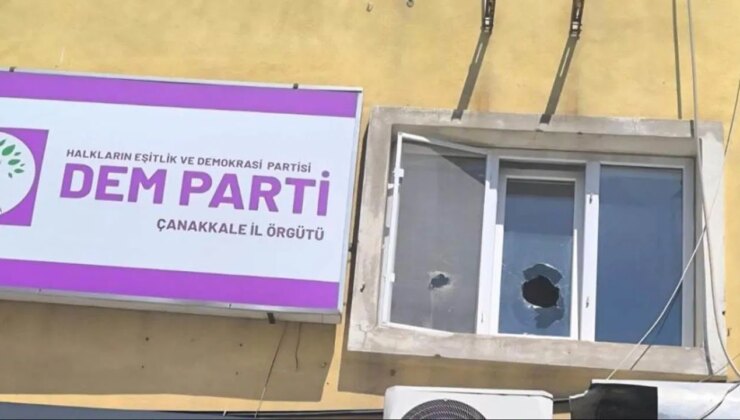 DEM Parti Çanakkale il binasına taşlı saldırı: Şüpheli gözaltına alındı