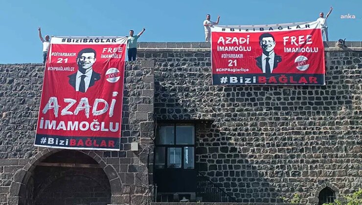 Diyarbakır’da ‘İmamoğlu’ pankartına el konuldu: Gözaltılar var!