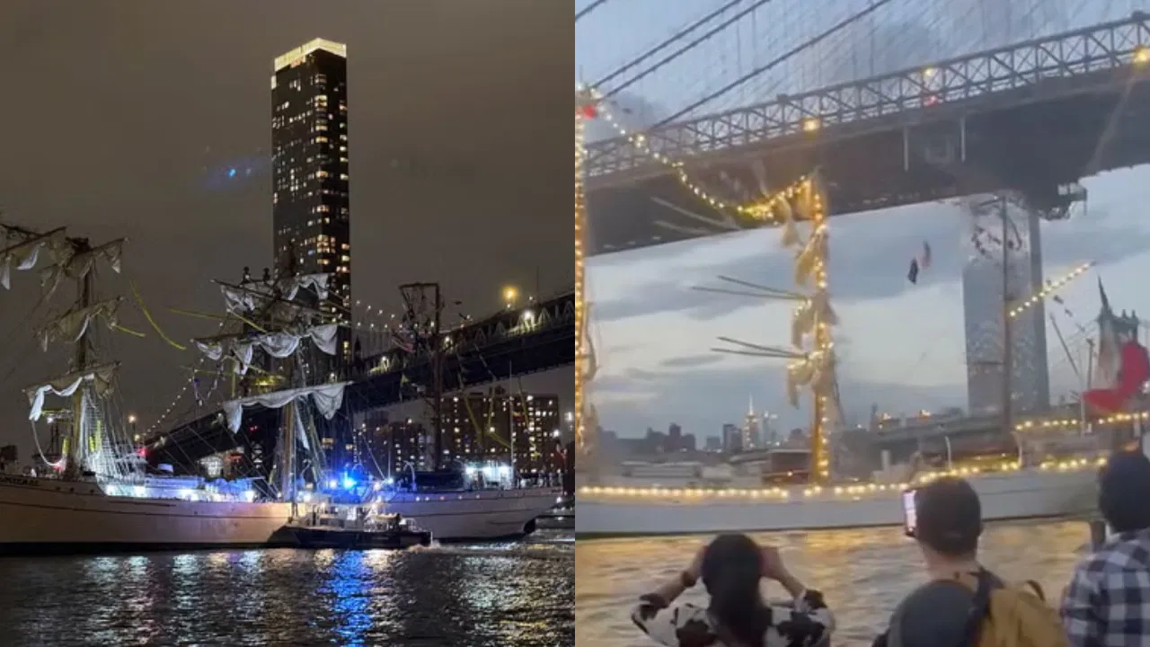 Eğitim gemisi Brooklyn Köprüsü’ne çarptı: Çok sayıda yaralı var