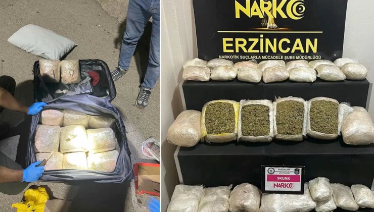 Erzincan merkezli 3 ilde uyuşturucu operasyonu: 20 kilo uyuşturucu ele geçirildi