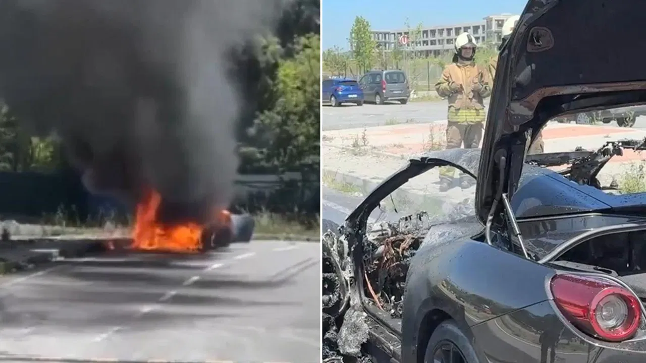 Eyüpsultan’da otomobil alev alev yandı: 20 milyon lira olduğu ortaya çıktı