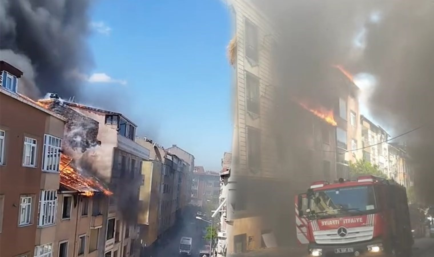 Gaziosmanpaşa’da 4 katlı binada korkutan yangın