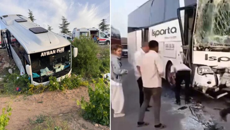 Isparta’da iki yolcu otobüsü çarpıştı: Çok sayıda yaralı var!