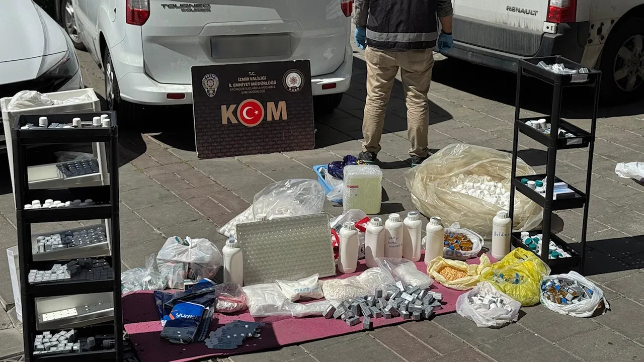 İzmir’de ekiplerden ‘steroid’ operasyonu: 10 milyon TL’lik kaçak ürün ele geçirildi