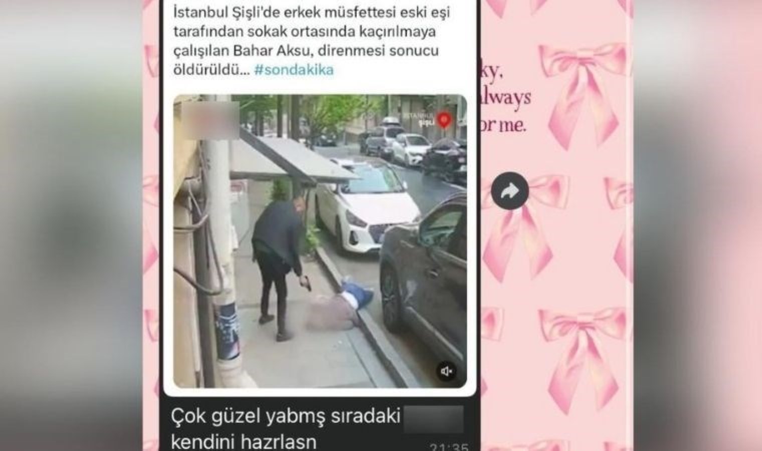 Kadın cinayeti videosunu paylaşıp ‘sıradaki kendini hazırlasın’ diyen erkeği serbest bıraktılar