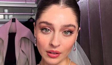 Leyla dizisinin yıldızı Cemre Baysel beyazlar içinde! Davet tarzı çok beğenildi