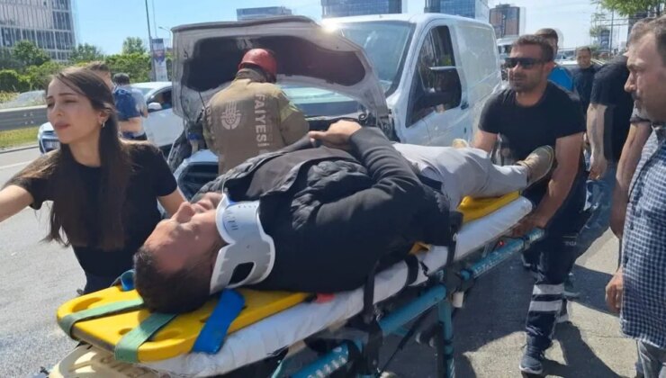 Maltepe 5 araç birbirine girdi: Yaralılar var