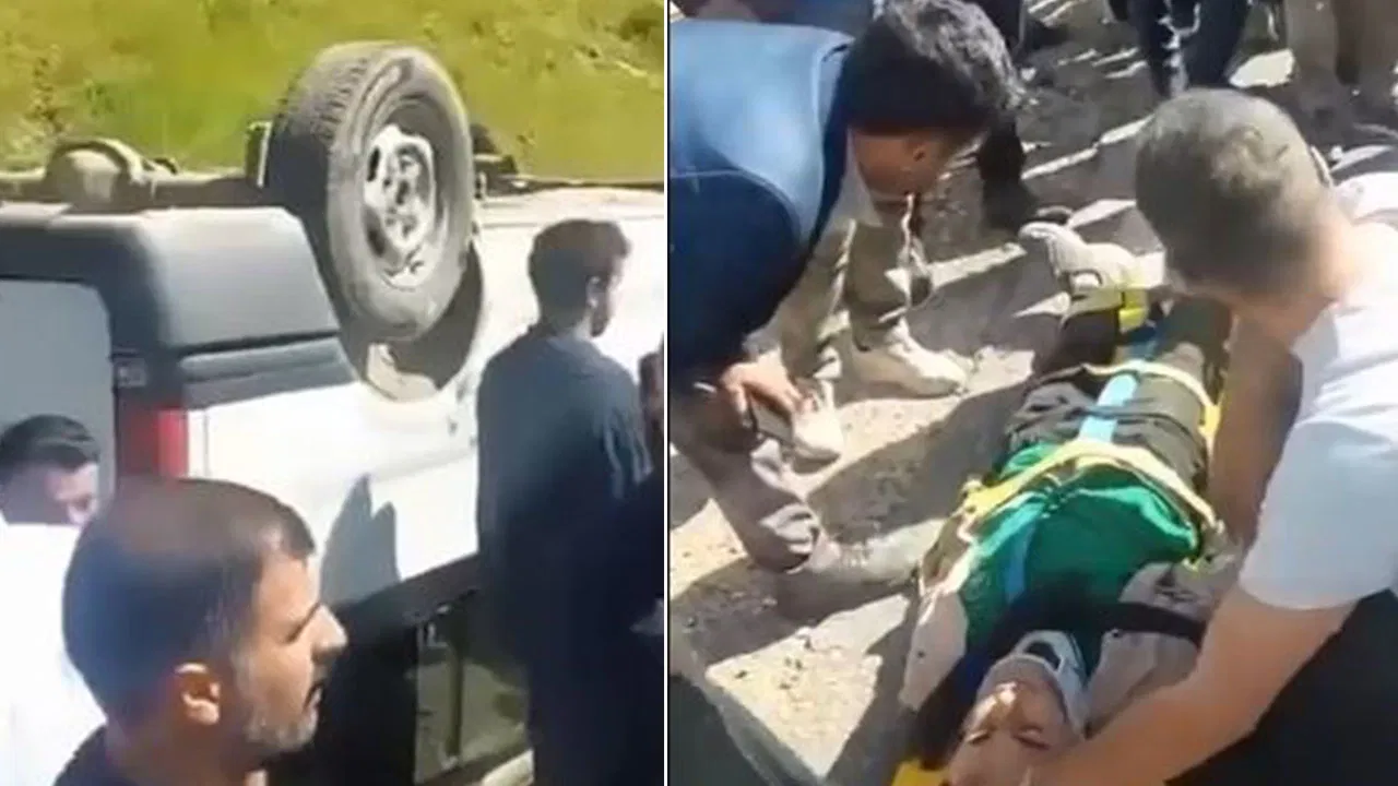 Öğrenci servisi takla attı: 13 yaralı