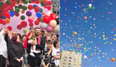 Sancaktepe’de duygulandıran anlar: Kanseri yenen Ali Asaf için binlerce balon gökyüzüne bırakıldı!