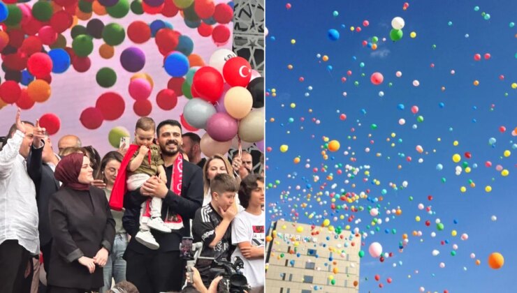 Sancaktepe’de duygulandıran anlar: Kanseri yenen Ali Asaf için binlerce balon gökyüzüne bırakıldı!