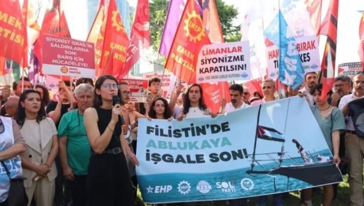ABD Büyükelçiliği önünde Vela gemisi protestosu: ‘Filistin halkının yanındayız masalı anlatmayın’