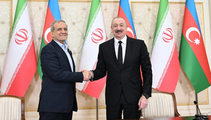 Azerbaycan Cumhurbaşkanı Aliyev ile İran Cumhurbaşkanı Pezeşkiyan görüştü