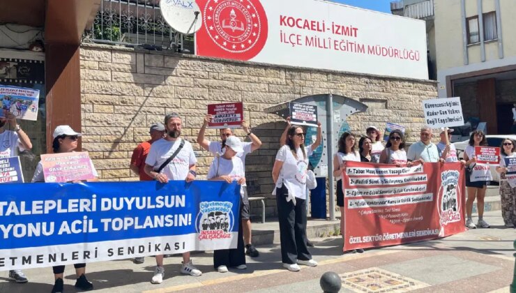 ‘Büyük öğretmen Yürüyüşü’ 3. gününde: İzmit’te Milli Eğitim Müdürlüğü önünde talepler yükseldi