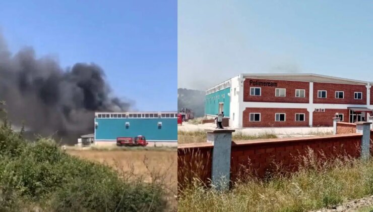 Çanakkale’de korkutan fabrika yangını: Gökyüzü siyah dumanla kaplandı!