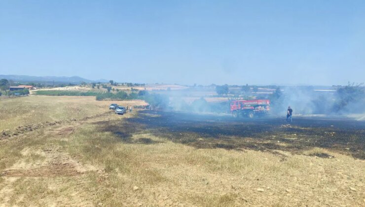 Çanakkale’de tarım arazisinde yangın!