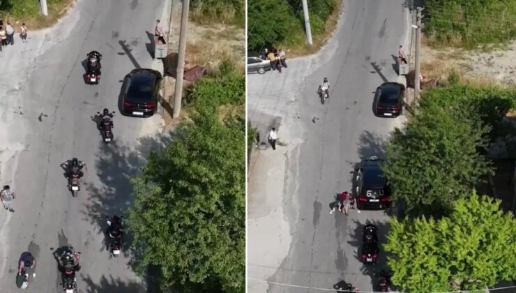 Düğün konvoyunun önünü kesmek isteyen çocuğa motosiklet çarptı