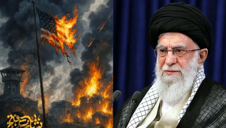 Hamaney’den ‘yanan ABD bayraklı’ paylaşım: ‘Boyun eğmeyeceğiz’