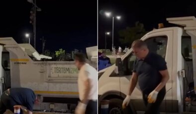 İşçiler grevde: İzmir’de Büyükşehir Belediye Başkanı Cemil Tugay Kordon’da çöp topladı