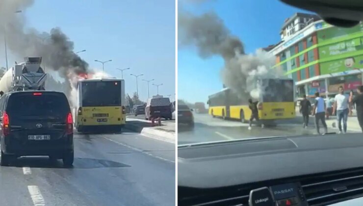 İstanbul Sultangazi’de panik anları: İETT otobüsünün motorunda yangın çıktı!