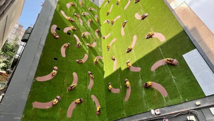 Kabataş’taki Yanköşe’de sanatçı Alper Aydın’ın yerleştirmesi izleyiciyle buluştu: ‘Yeryüzünün derisini yüzen insan’