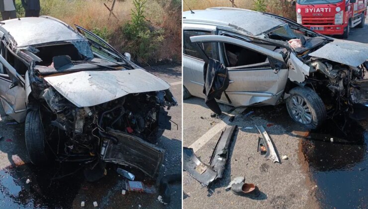 Karşı şeride geçen otomobil, minibüsle çarpıştı: Yaralılar var!