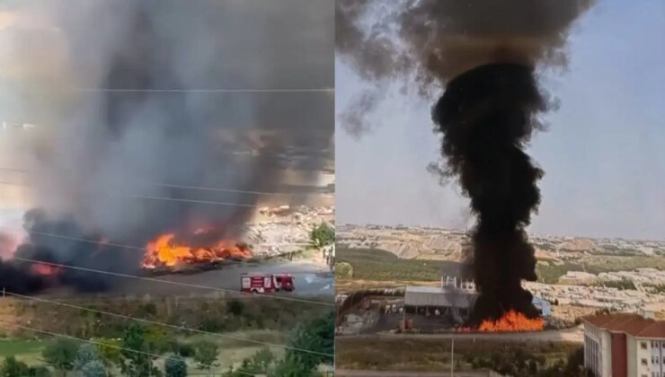 Kocaeli’nde çöp ayrıştırma tesisinde korkutan yangın!