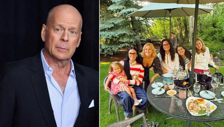 Konuşma yetisini kaybettiği söyleniyordu: Bruce Willis aile fotoğrafında yer almadı