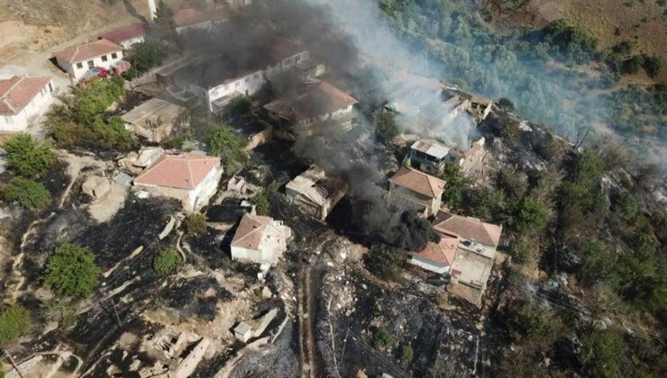 Malatya’da panik anları: Otluk alanda çıkan yangın evlere sıçradı!