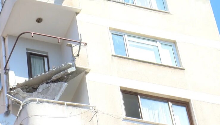 Maltepe’de 9 katlı binada balkon çöktü