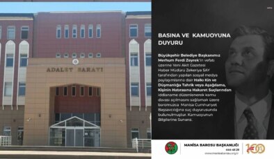 Manisa Barosu’ndan Yeni Akit Haber Müdürü hakkında suç duyurusu