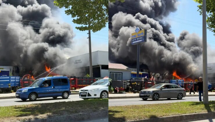 Sakarya’da traktör bayisinde korkutan yangın!