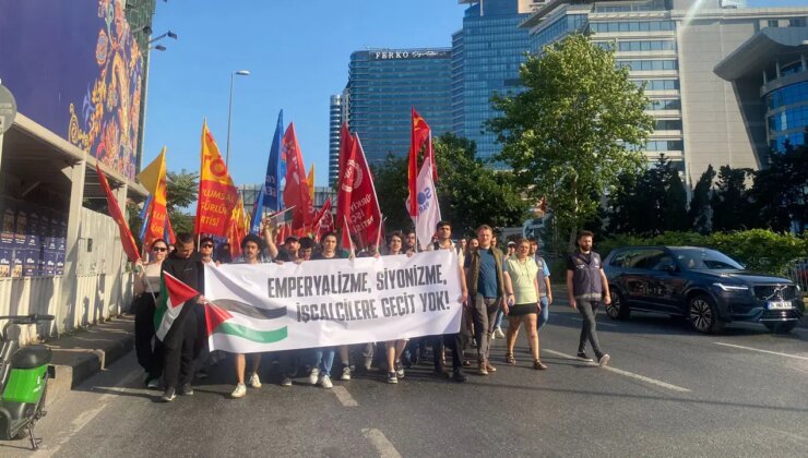 Siyasi partiler İsrail Konsolosluğu’na yürüdü: ‘İşgalci her zaman kaybeder’