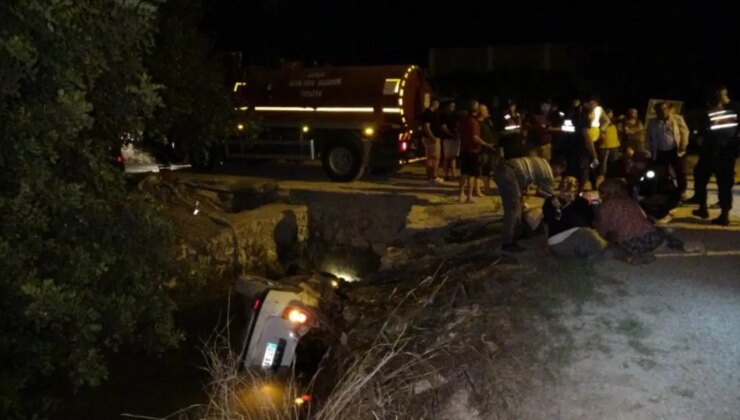 Sulama kanalına uçan otomobilde 2 kişi boğularak hayatını kaybetti