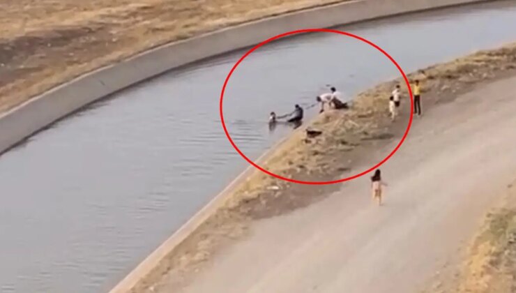 Sulama kanalında boğulma tehlikesi geçiren 2 çocuk kurtarıldı: O anlar kamerada