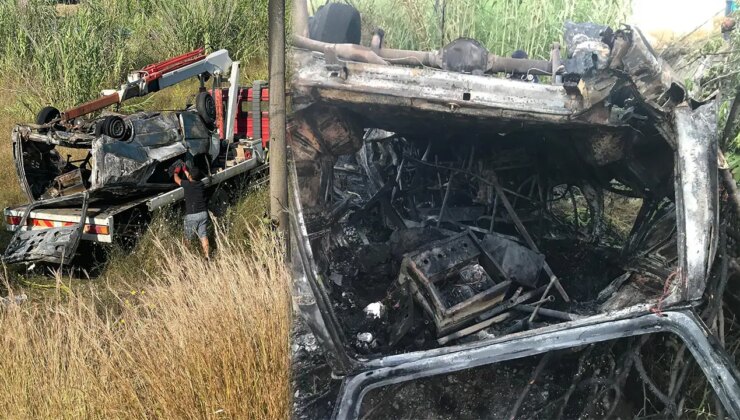 Takla atan araç direğe çarptı: Camdan fırlayan sürücü öldü