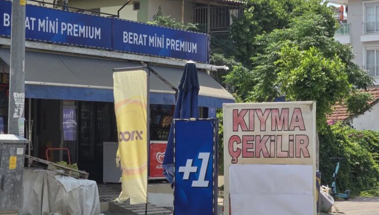 Tekel bayisinde ‘kıyma çekilir’ afişi