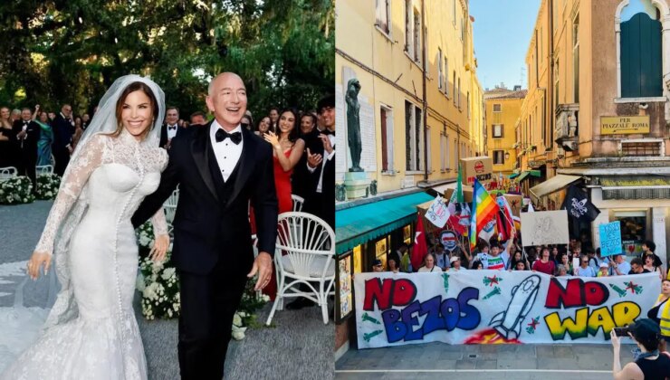 Venedik’te Jeff Bezos’un düğünü protesto edildi